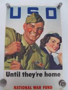 lot 77 image: Original WW2 USO National War Fund Poster