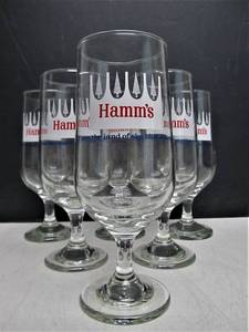 lot 80 image: Vintage 1960s HAMMS Tall Christmas Tree Beer Glasses