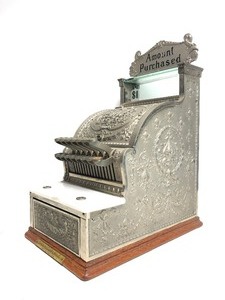 lot 1 image: Fantastic Original Working Antique NATIONAL Cash Register Model 313