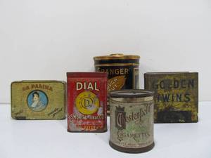 lot 209 image: Lot of Vintage & Antique Tobacco tins