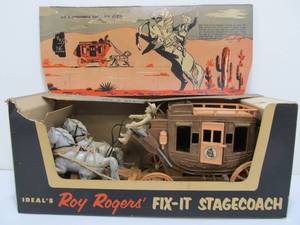 lot 191 image: Vintage 1950s Ideal ROY ROGERS Fix-It Stagecoach Toy wOriginal Box