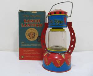 lot 192 image: Vintage Tin Litho ROY ROGERS Western Toy Ranch Lantern wOriginal Box