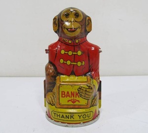 lot 194 image: Vintage Chein Co. Tin Litho Circus Monkey Bank