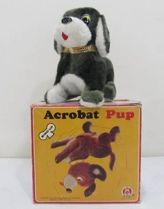 lot 92 image: Vintage Jamina Acrobat Pup Flipping Windup Dog toy wBox