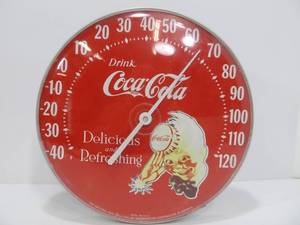 lot 99 image: Vintage COCA COLA Jumbo Dial Soda Thermometer