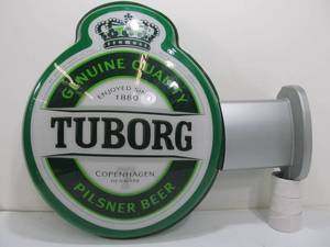 lot 121 image: Large TUBORG Outdoor Double Sided PubBar Sign 