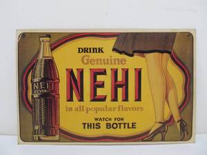 lot 137 image: Original Vintage 1920s-30s NEHI Soda Cardboard Sign