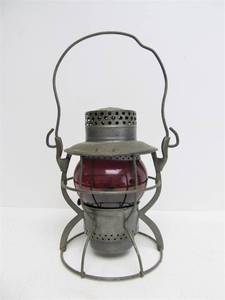 lot 235 image: Antique Dietz No. 999 Railroad Lantern wRuby Red Globe