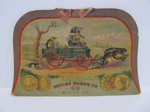 lot 115 image: Rare Original 1880s Pre-John Deere MOLINE WAGON Company Sign 