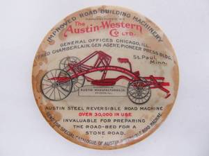 lot 149 image: Antique Austin-Western Steel Road Machine Advertising Pocket Mirror