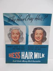 lot 164 image: Vintage 1940s-50s HESS Hair Milk Beauty Salon Sign