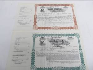 lot 167 image: Matched Pair of Rare Original 1890s THEO HAMM Brewery Hamms Beer Common & Preferred Stock Certificates