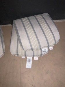 lot 19 image: HOME DECORATORS COLLECTION 18 x 18 SUNBRELLA COVE PEBBLE OUTDOOR CHAIR CUSHIONS (2-PACK)