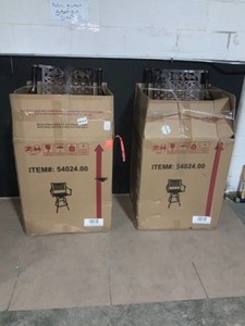 lot 68 image: NOBLE HOUSE SEBASTIAN SWIVEL ALUMINUM OUTDOOR BAR STOOL (2-PACK). SEE PICTURES
