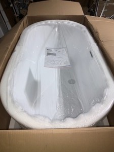 lot 72 image: DELTA MONTOUR 60 IN. ACRYLIC FATBOTTOM BATHTUB WITH INTEGRATED WASTE IN WHITE. SEE PICTURES