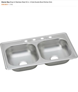 lot 5 image: ASSORTED GLACIER BAY DROP IN STAINLESS STEEL KITCHEN SINKS, VARIOUS SIZES. SEE PICTURES