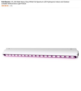 lot 14 image: FEIT ELECTRIC 4 FT. 240-WATT HEAVY-DUTY WHITE FULL SPECTRUM LED HYDROPONIC INDOOR AND OUTDOOR LINKABLE VERTICAL GROW LIGHT FIXTURE. SEE PICTURES