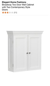 lot 19 image: ELEGANT HOME FASHIONS BROADWAY TWO DOOR WALL CABINET WITH TWO CONTEMPORARY STYLE DOORS. SEE PICTURES