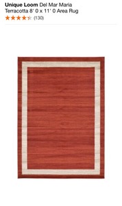 lot 24 image: UNIQUE LOOM DEL MAR MARIA TERRACOTTA 8 0 X 11 0 AREA RUG. SEE PICTURES