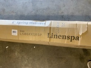 lot 51 image: LINENSPA ESSENTIALS DURASUPPORT 6 IN. FIRM INNERSPRING TIGHT TOP KING MATTRESS. SEE PICTURES
