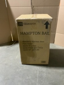 lot 62 image: HAMPTON BAY 48000 BTU STAINLESS STEEL PATIO HEATER. SEE PICTURES