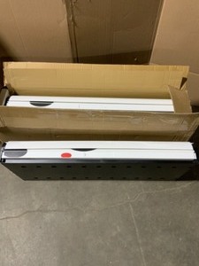 lot 65 image: UNBRANDED PAPERFLOW EASYOFFICE 80 IN. TALL WITH 4-SHELVES STORAGE CABINET IN BLACK AND RED BUBBLES. SEE PICTURES