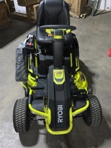 lot 80 image: RYOBI 38 IN. 100 AH BATTERY ELECTRIC REAR ENGINE RIDING LAWN MOWER. SEE PICTURES