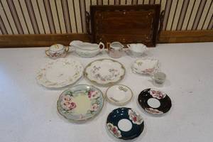 lot 196 image: Bowls, plate, pictures