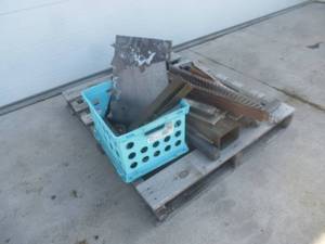 Pallet of Steel Stock #2 Blue Tote