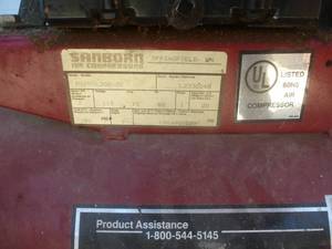 Sanborn 3 Hp Air Compressor