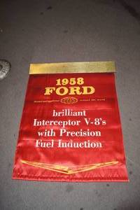 lot 26 image: 1958 Ford Interceptor V-8 Dealership Banner
