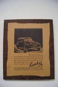 lot 46 image: Vintage Buick 8 Car Ad - Glued onto a Board