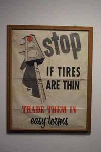 lot 45 image: Large Framed Vintage Tire Advertisement