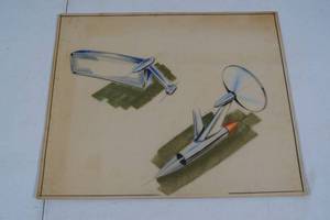 lot 51 image: Original Automobile Renderings - Mirrors - Glen Winterscheidt - GM