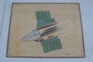 lot 54 image: Original Automobile Rendering - Tail Light - Glen Winterscheidt - GM