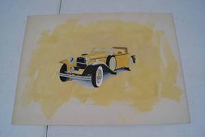 lot 49 image: Colorized Automobile Sketch - From Winterscheidt Estate