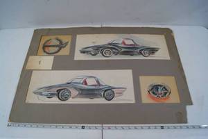 lot 63 image: Automobile Sketches - Glen Winterscheidt - Art School