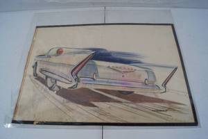 lot 60 image: Original Automobile Rendering - Cadillac - Glen Winterscheidt