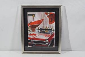 lot 79 image: 1967 Pontiac Safari Wagon Art Fitzpatrick Framed Artwork