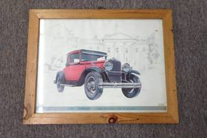 lot 100 image: Framed 1929 Cadillac Picture