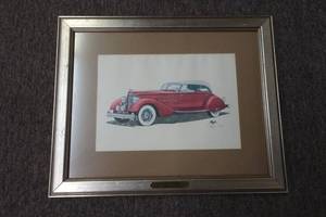 lot 89 image: Framed Signed and Numbered 1934 Packard LeBaron Phaeton Picture - Blazich