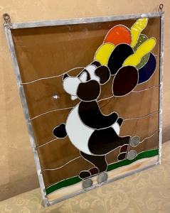 lot 61 image: Adorable Panda Stained Glass Decor