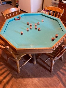 lot 51 image: PokerBumper Pool Table with 4 Chairs