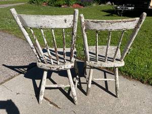 lot 101 image: Two Vintage Wooden Chairs