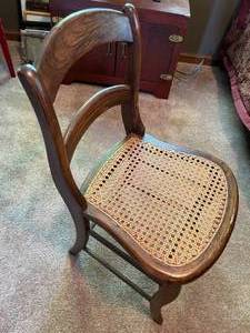 lot 103 image: Wooden Chair With Woven Seat