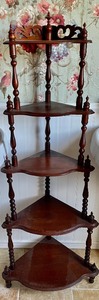 lot 97 image: Ornate Wooden Multi- Tiered Shelf