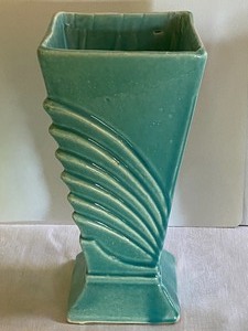 lot 16 image: Three Aqua Blue Pottery Vases including McCoy