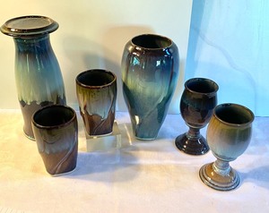 lot 202 image: Six Pieces of Beautiful Campbell Pottery