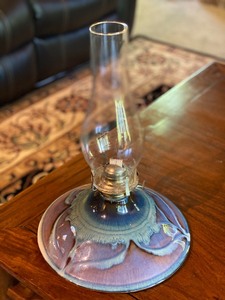 lot 204 image: Campbell Pottery Oil Lamp