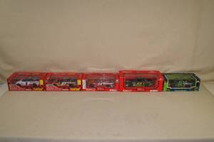 lot 115 image: 5 NASCAR Die Cast Cars - Hooters, Mello Yello, Batman